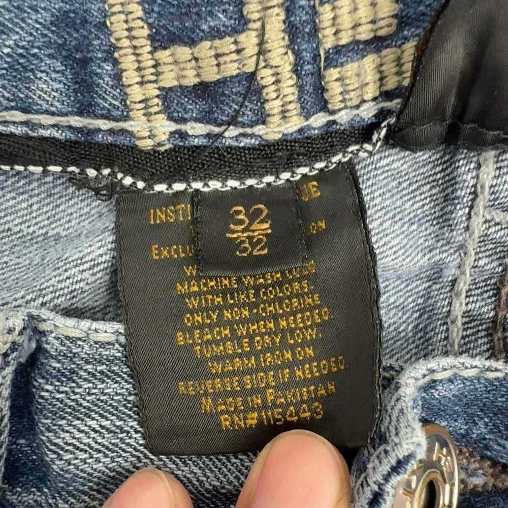 Helix Jeans Mens 32x32 Blue Denim Slim Boot Distressed Y2K Streetwear